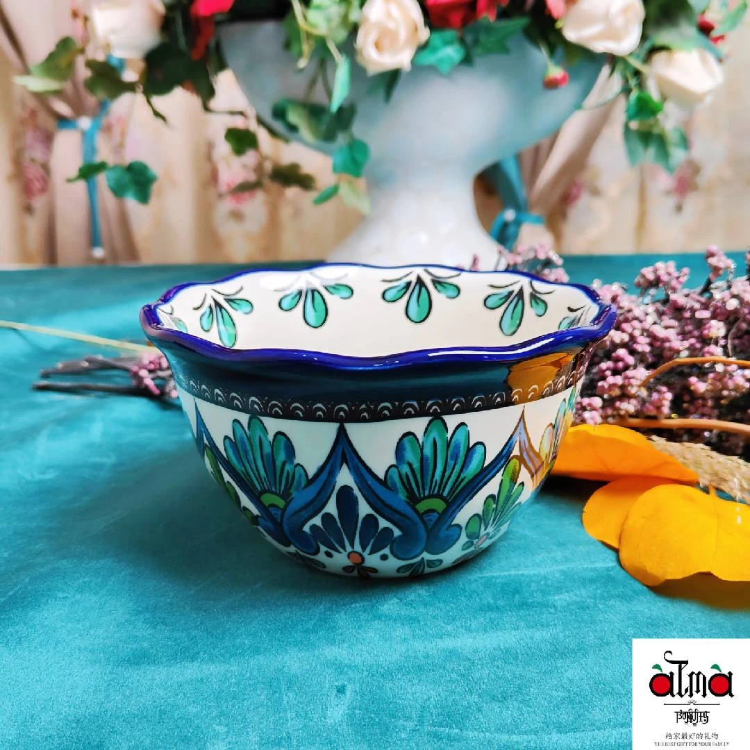 阿勒玛正品 新疆包邮【兰馨】加厚耐磨手绘6寸汤饭米饭碗