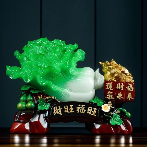 旺百财金蟾白菜客厅电视柜餐边柜新店收银台摆件工艺品装饰品高档