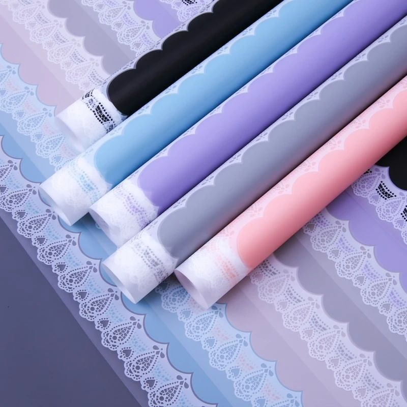 【满10送一】蕾丝边雾面纸 网红新款防水花边包装纸鲜花礼品包装