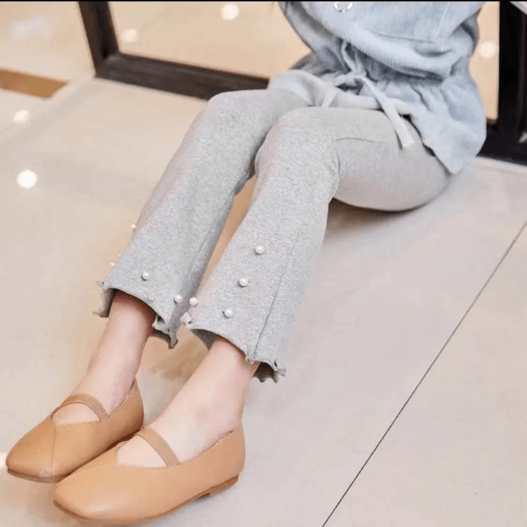 女童打底裤2024新款女孩裤子春秋薄款百搭长裤喇叭裤