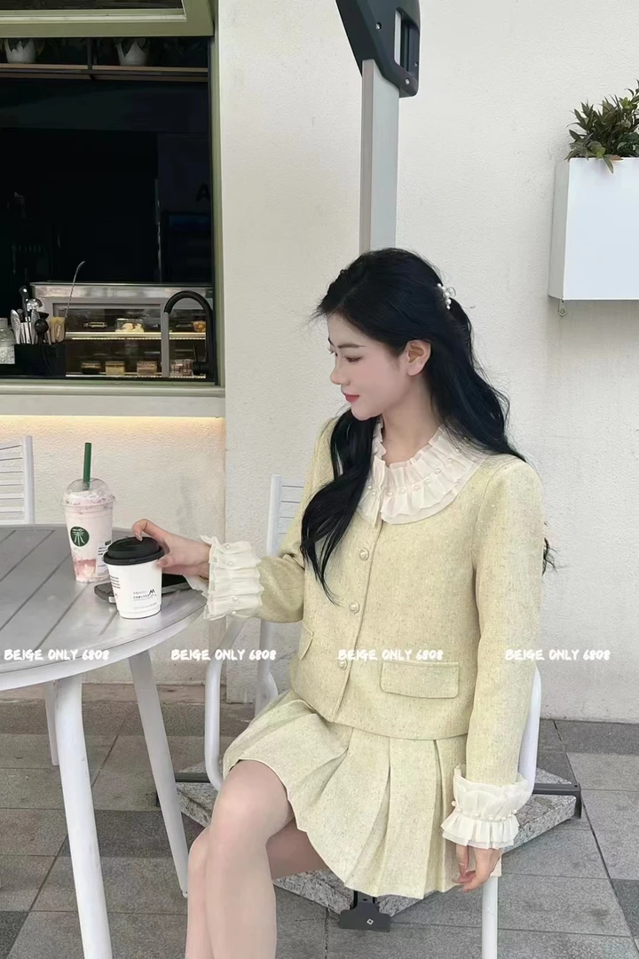 开心家名媛小香风短裙套装气质显瘦小个子时尚两件套