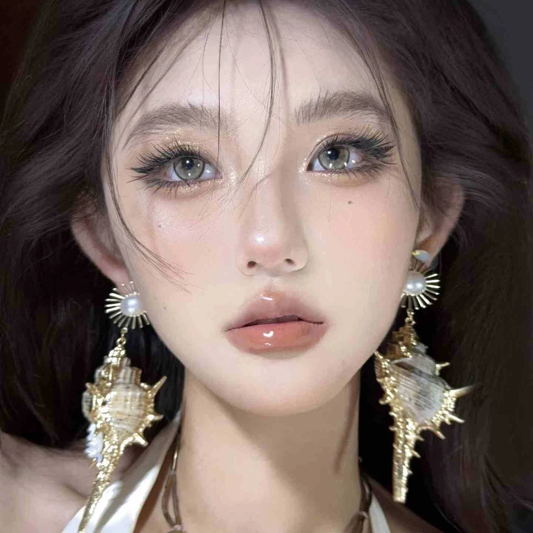 海边度假风海螺耳环欧美酷飒风耳饰夸张氛围感小众秋冬高级长耳坠