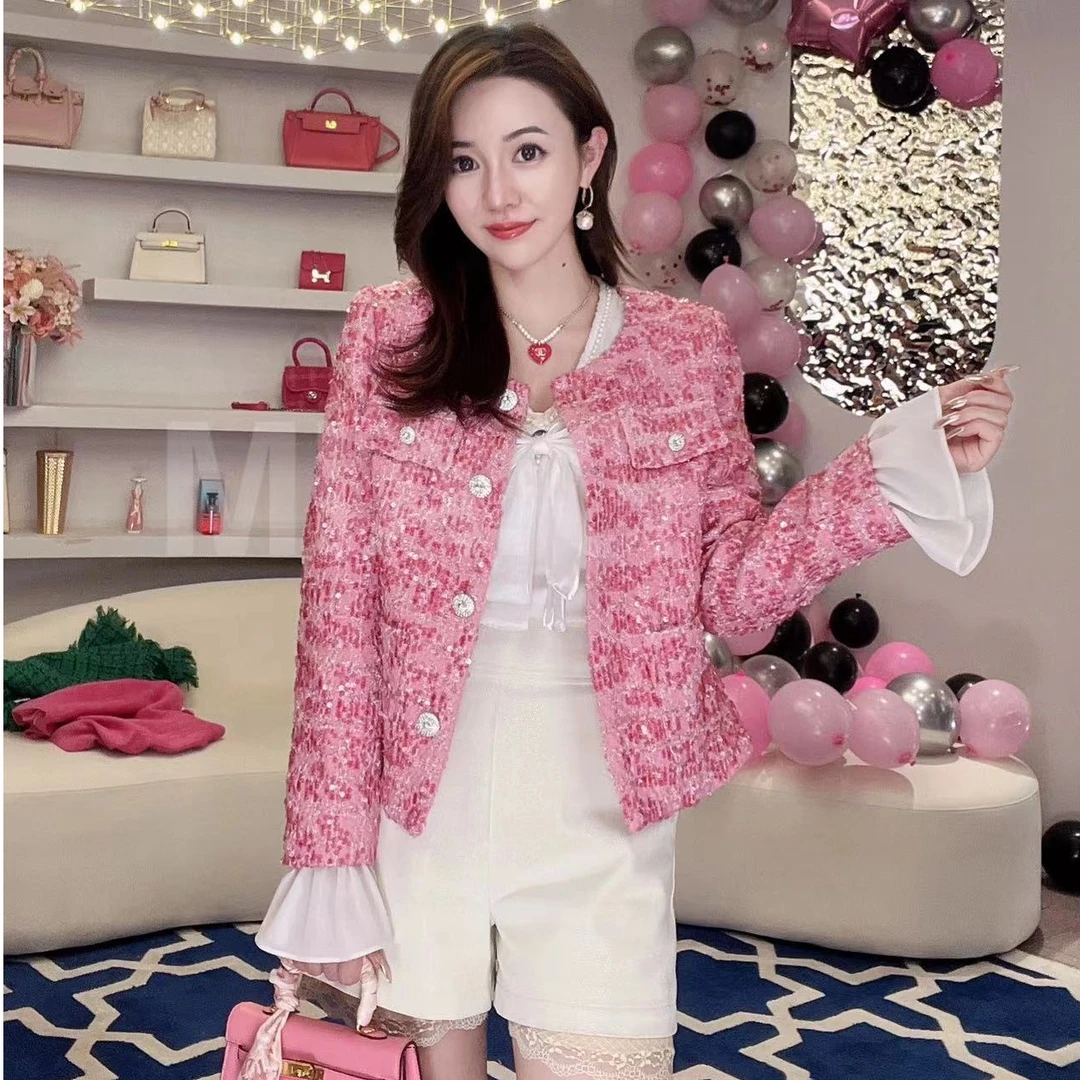 【MIA.G】粉黛佳人小香风亮片外套                          GM418