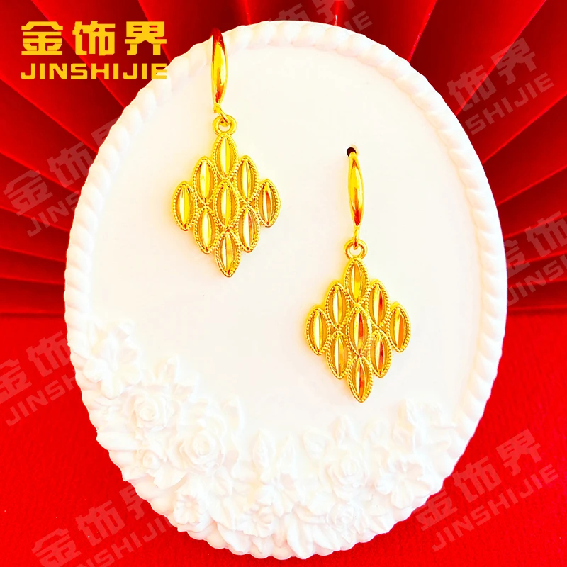 凤金彩 铜合金耳饰 精美时尚 气质百搭款【麦穗花点耳钩】