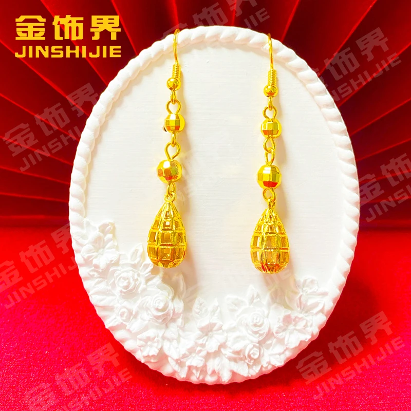 凤金彩 铜合金耳饰 时尚潮流百搭气质耳环耳坠【挂钩镂空水滴耳钩】