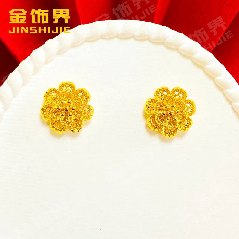 凤金彩 铜合金耳饰 花开富贵百搭优雅精美款【花朵多款耳钉】