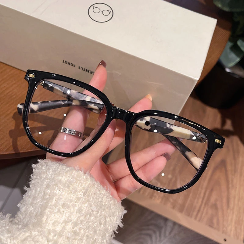 玳瑁镜框素颜眼镜近视女可配度数超轻大框大脸显脸小方圆脸防蓝光