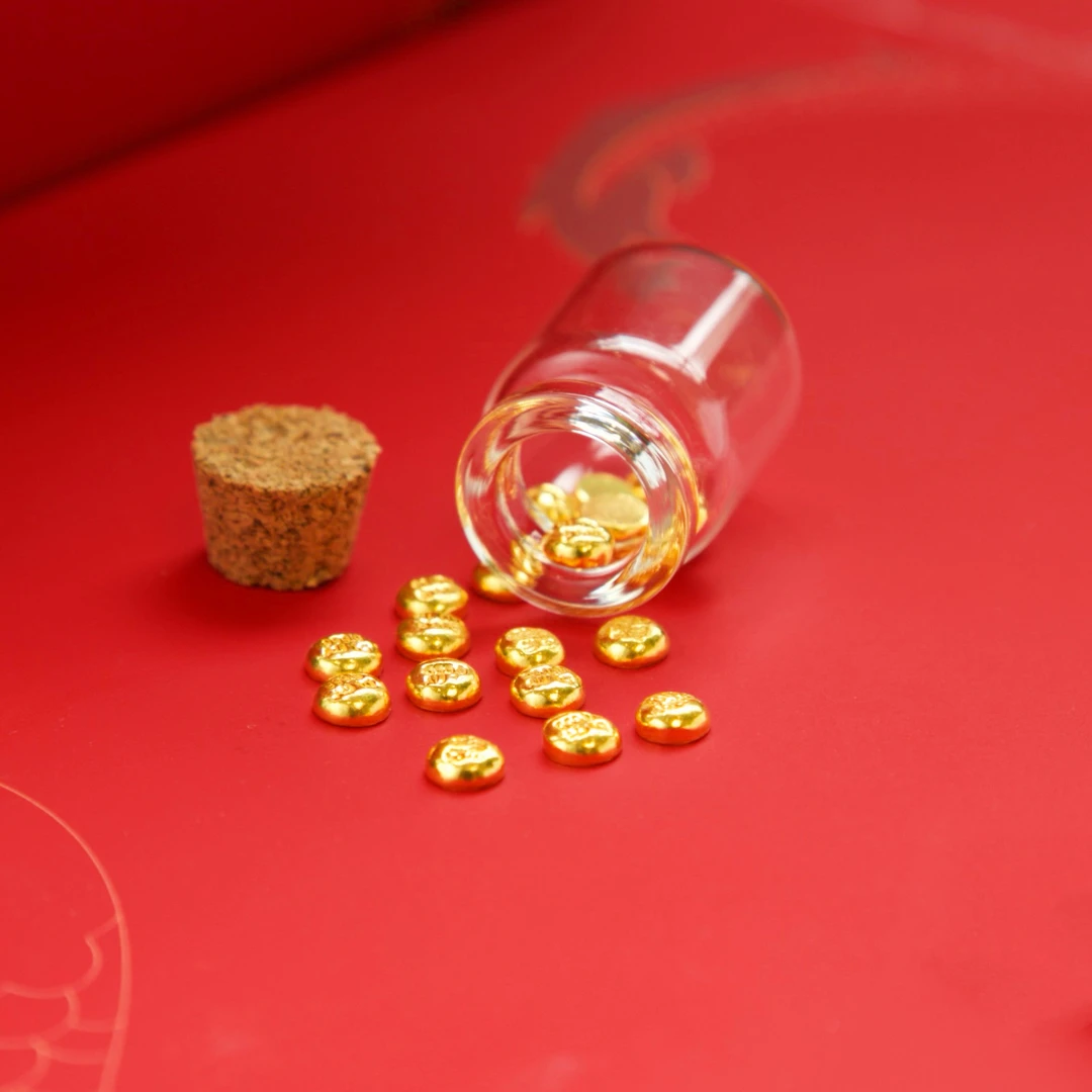 【阿雅专属】足金999实心金豆豆一克一颗 零钱攒金豆豆