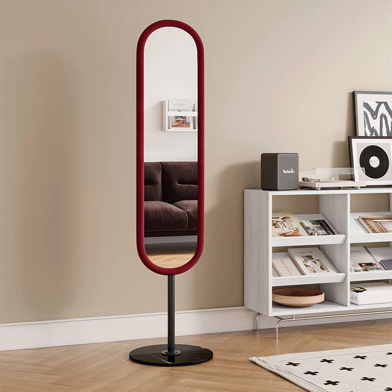 轻奢北欧全身镜子落地卧室角落家用穿衣镜网红少女ins风衣帽间试