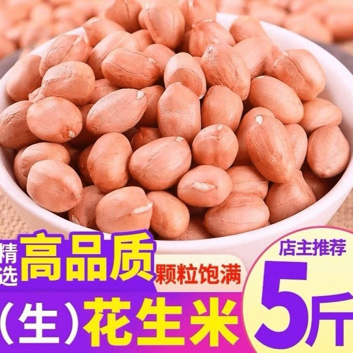 2025年河南南阳精选优质新鲜粉皮花生米脆香甜5斤大白沙