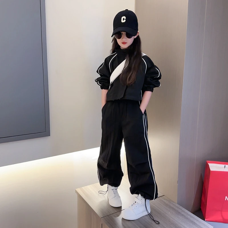 女春秋季运动套装2025新款洋气潮流小女孩休闲时尚束脚裤两件套