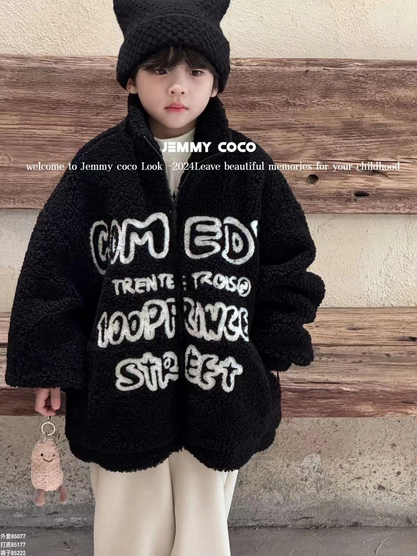 XTJ STUDIO童装 设计师款 COCO 立领毛毛外套 冬款