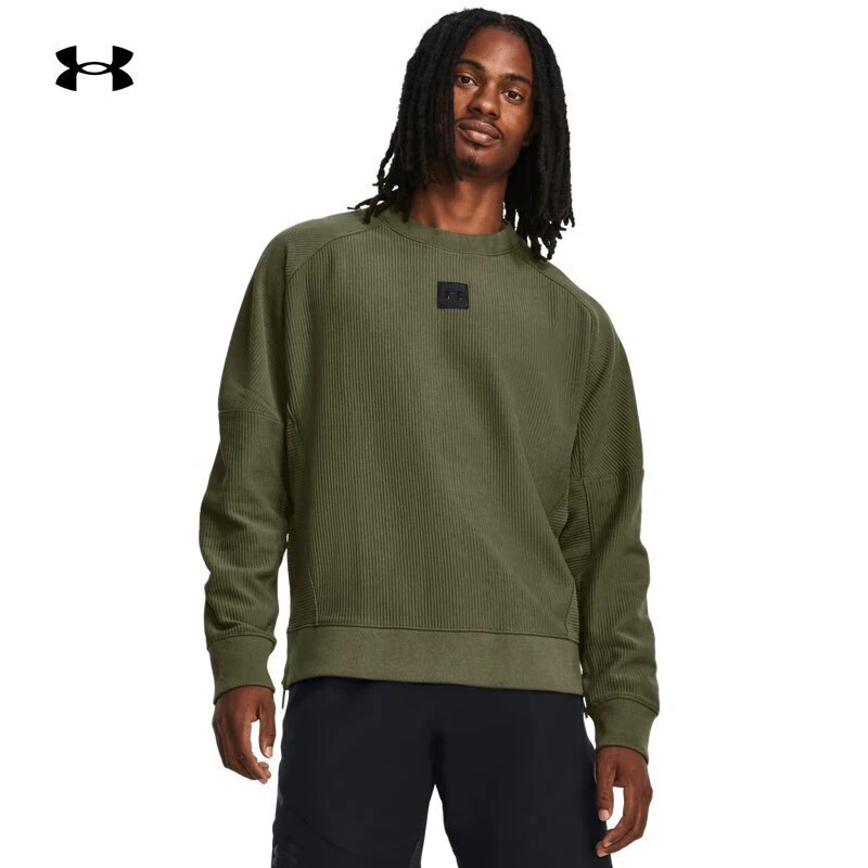 安德玛UA官方男春季Ottoman抓绒保暖运动圆领套头衫1373877