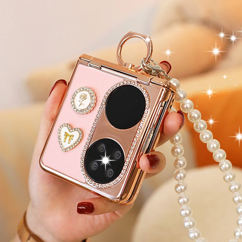 全包适用华为pocket2优享版手机壳折叠pocket s女防摔指环粉色