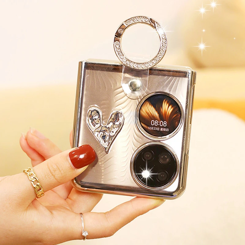 星宇奇透明华为p50Pocket手机壳斜挎pockets简约防摔女款pocket2