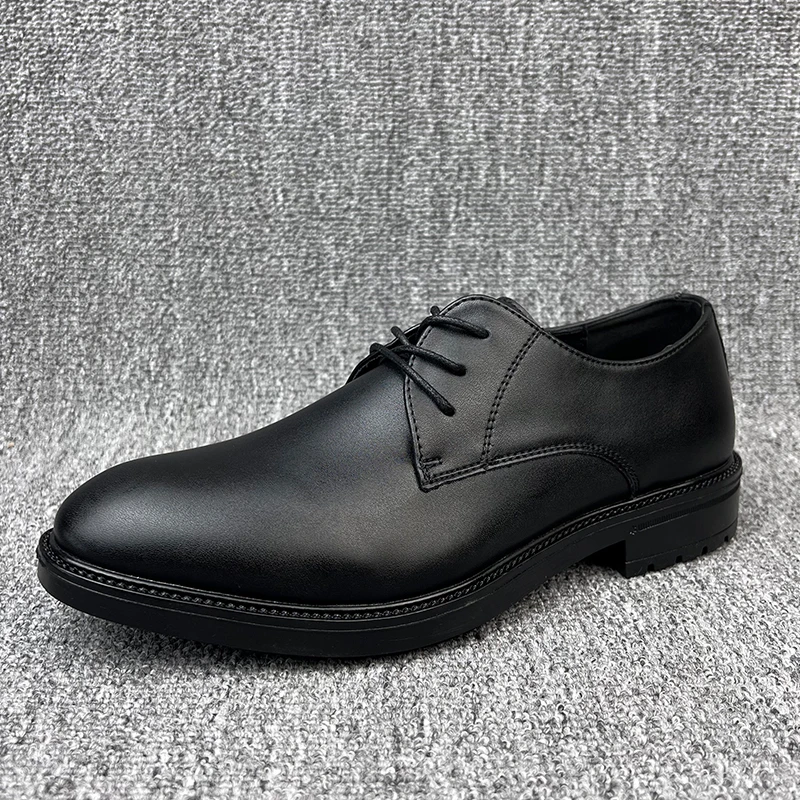 新款系带男士正装皮鞋软底商务皮鞋