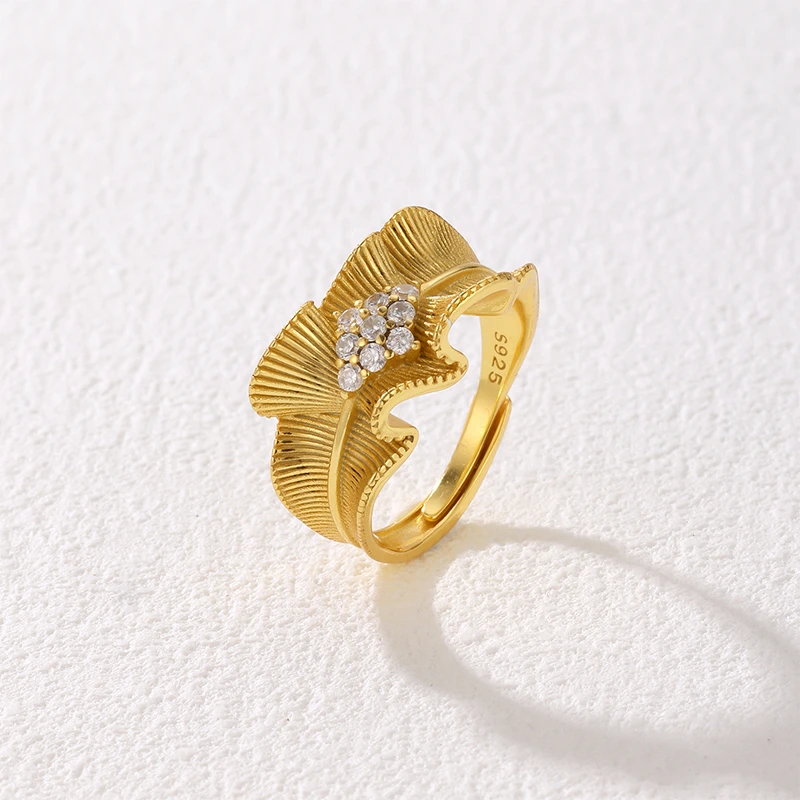 RUBY•LU 925银戒指 绸缎设计新款高级感时尚百搭开口可调节指环