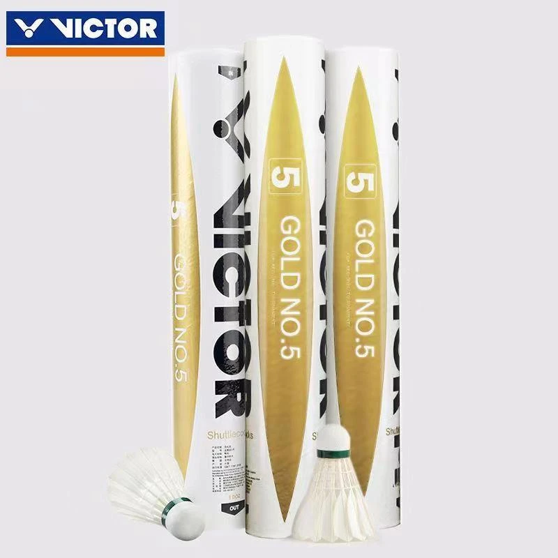 Victor威克多胜利羽毛球金黄5号耐打飞行稳定训练12只装GOLD5