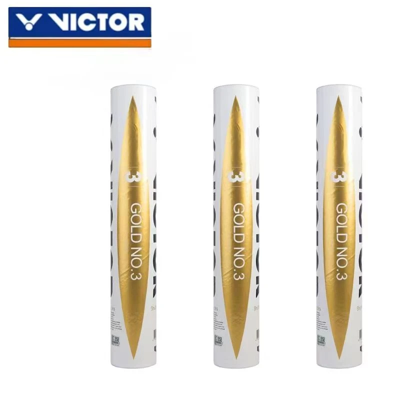 VICTOR/威克多胜利羽毛球耐打型GOLD金黄3号羽毛球耐用12只装鸭毛