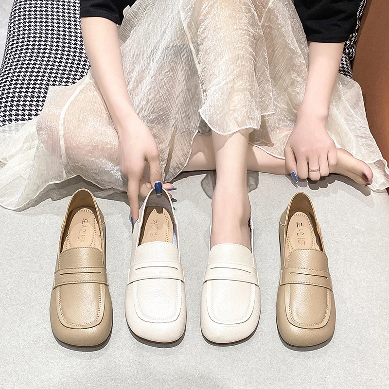 2025新款乐福鞋休闲软底妈鞋平底防滑耐磨洋气舒适软底百搭时尚