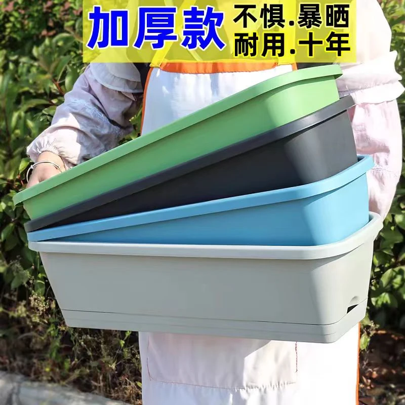 草莓秧苗专用花盆阳台庭院种菜盆长方形加厚塑料花盆长条花盆花槽