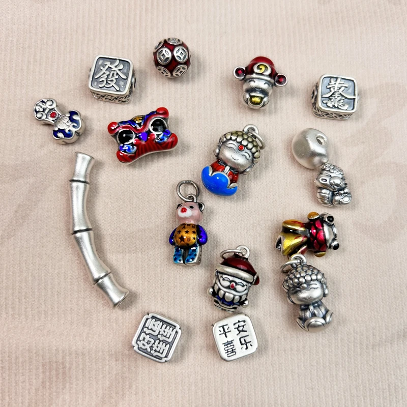 足银银制品 101-200纯银配件DIY按编号顺序拍3D硬银配饰个性时尚