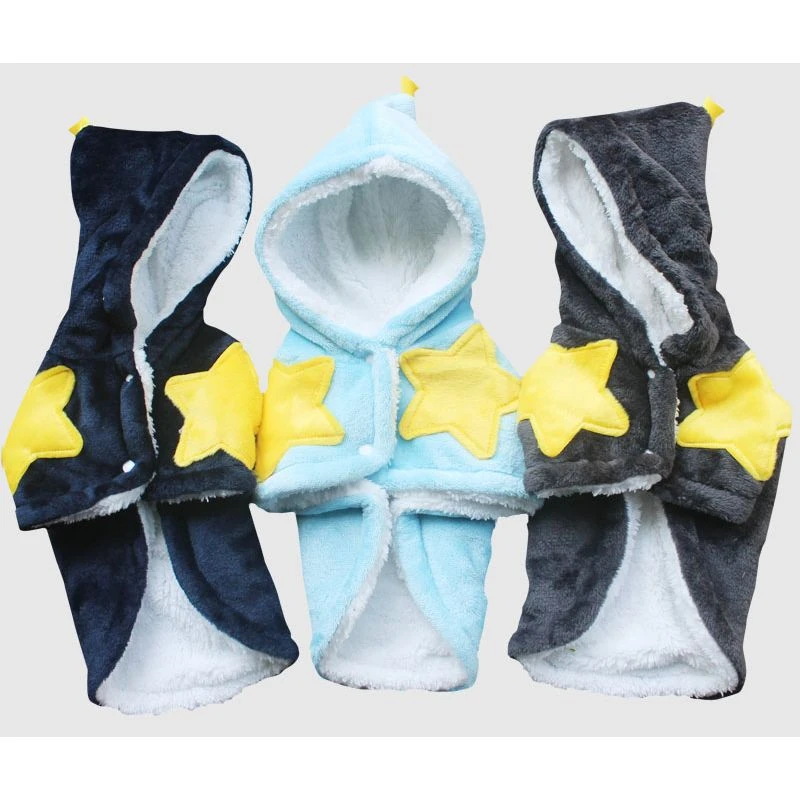 宠物法兰绒睡衣加绒保暖披风睡袍狗狗家居服宠物毛绒毯子柔软可爱