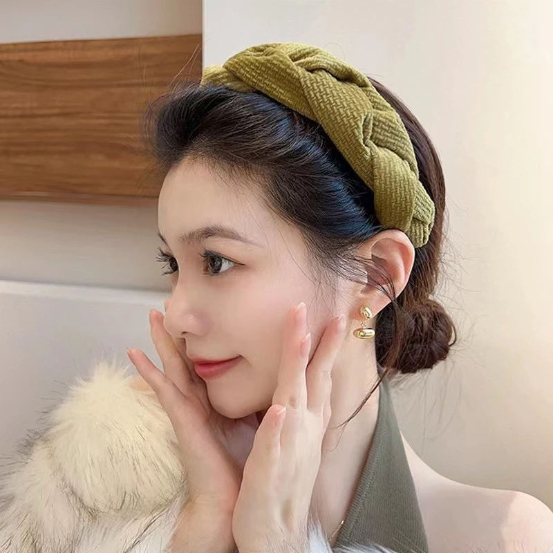 法式高颅顶辫子丝绒发箍女网红2023年新款头箍高级感发捆发卡头饰