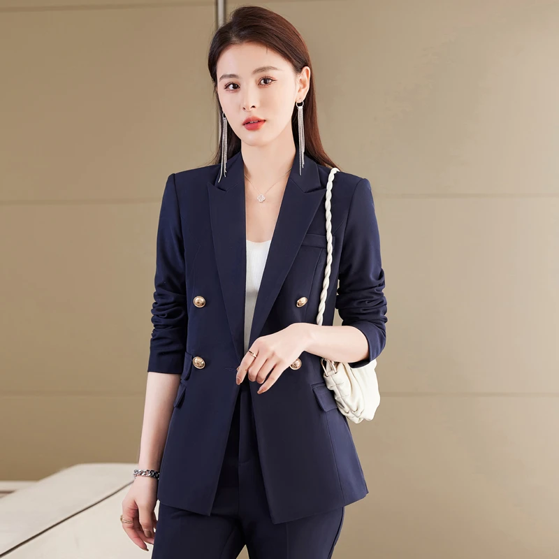 高端小西装外套女春秋2023新款时尚气质女神范西服喇叭裤职业套装