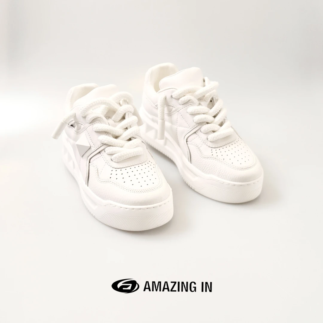 AMAZING IN牛皮小白鞋厚底松糕百搭休闲运动鞋A240422-SHYY-22118