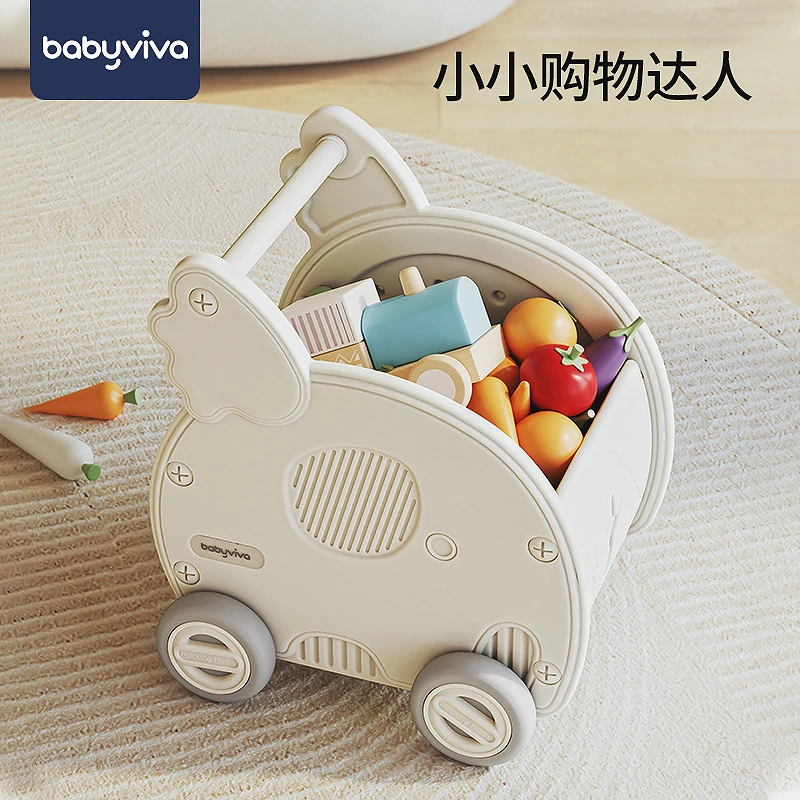 babyviva儿童家用手推车购物车大容量置物柜宝宝玩具收纳架整理柜