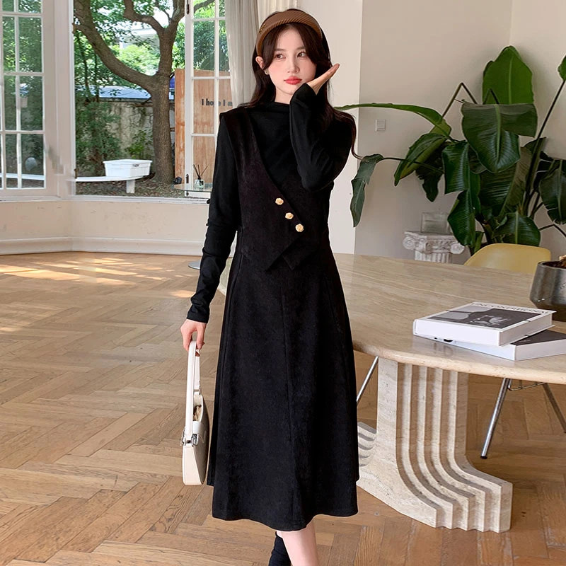 2024时尚气质女生中长款时尚套装连衣裙