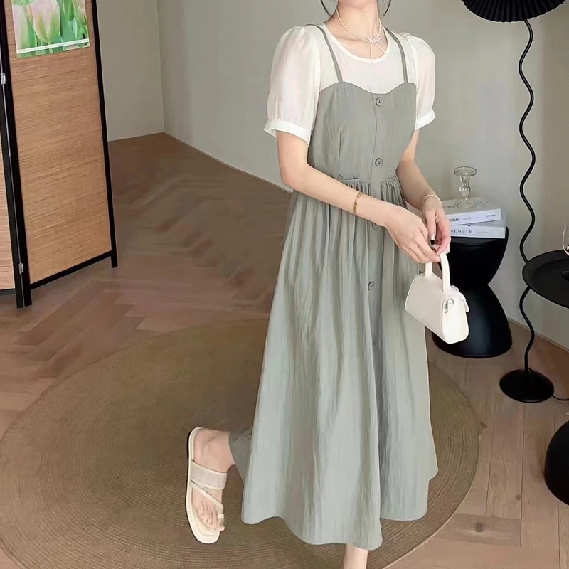 2024气质女生修身中长款连衣裙