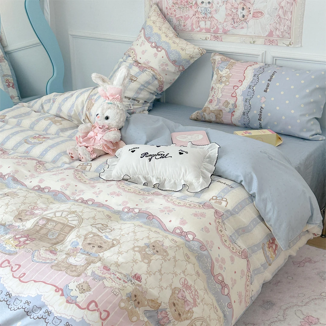 【洛丽塔合集】四季通用100%纯棉套件少女心学生宿舍床上用品小清新