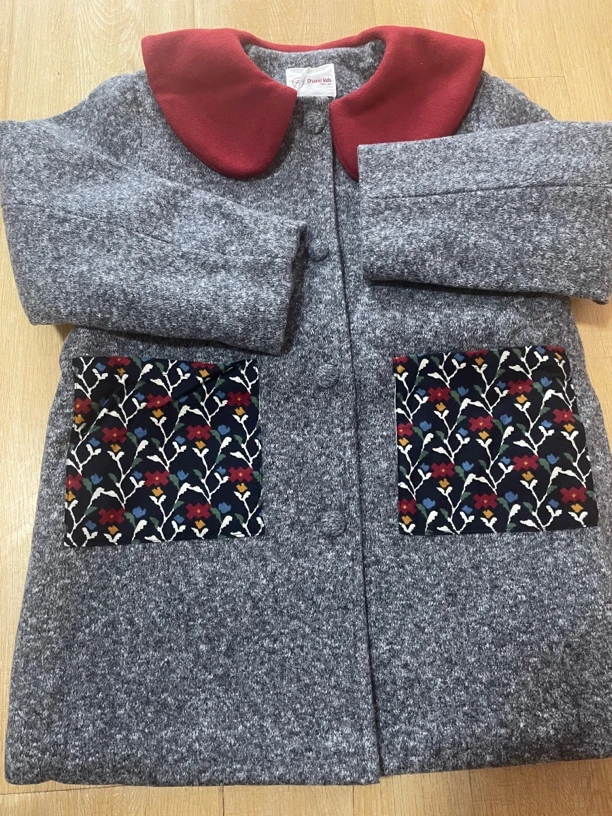 韩版儿童童装秋冬含绵羊毛外套女童棉服毛呢时尚