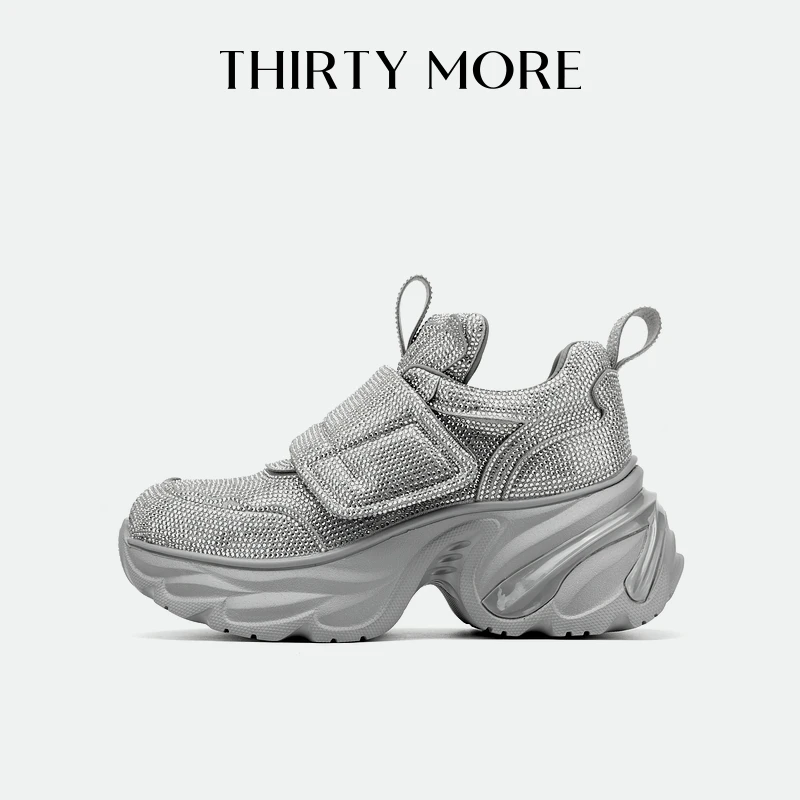 【银河星系】Thirty More厚底老爹鞋女2025春夏新款魔术贴休闲鞋