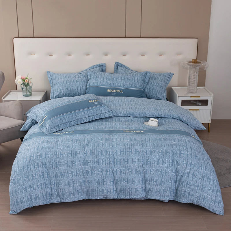 昭芙2024款轻奢简约斜纹纯棉四件套全棉四季通用双面亲肤床上用品