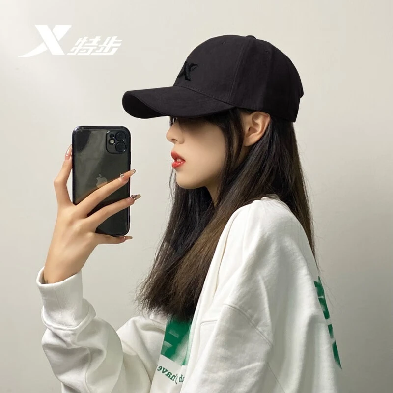 特步运动帽女防晒遮阳帽子中性款透气户外运动骑行帽男潮流鸭舌帽