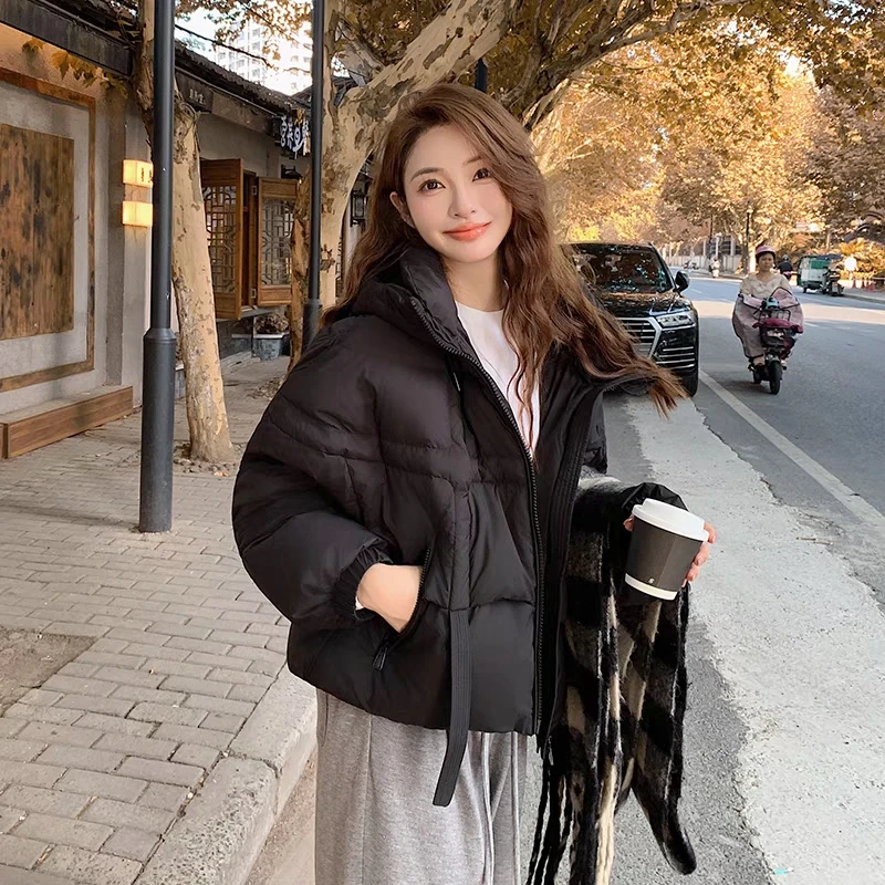 冬季飘带羽绒服女2024新款休闲简约潮流时尚保暖外套