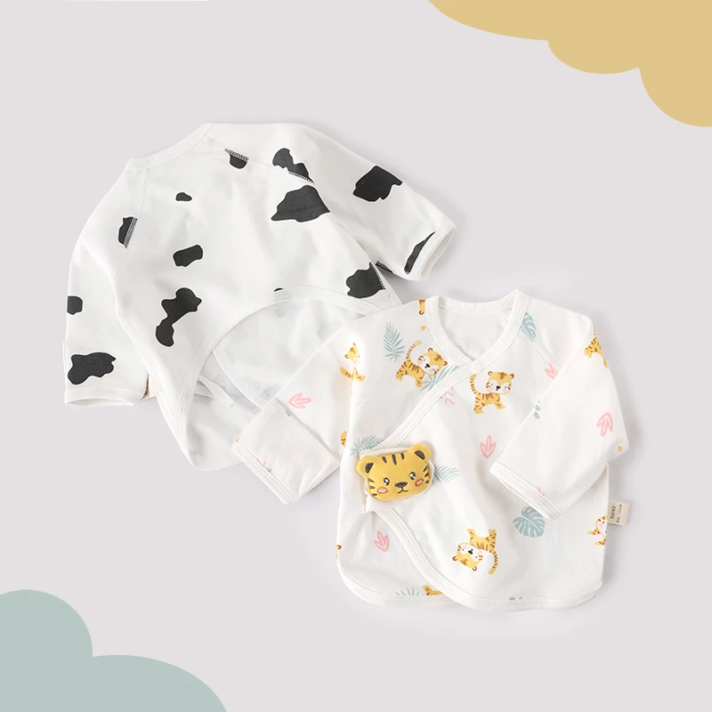 新生儿产房半背衣纯棉四季款双层护肚无骨缝制