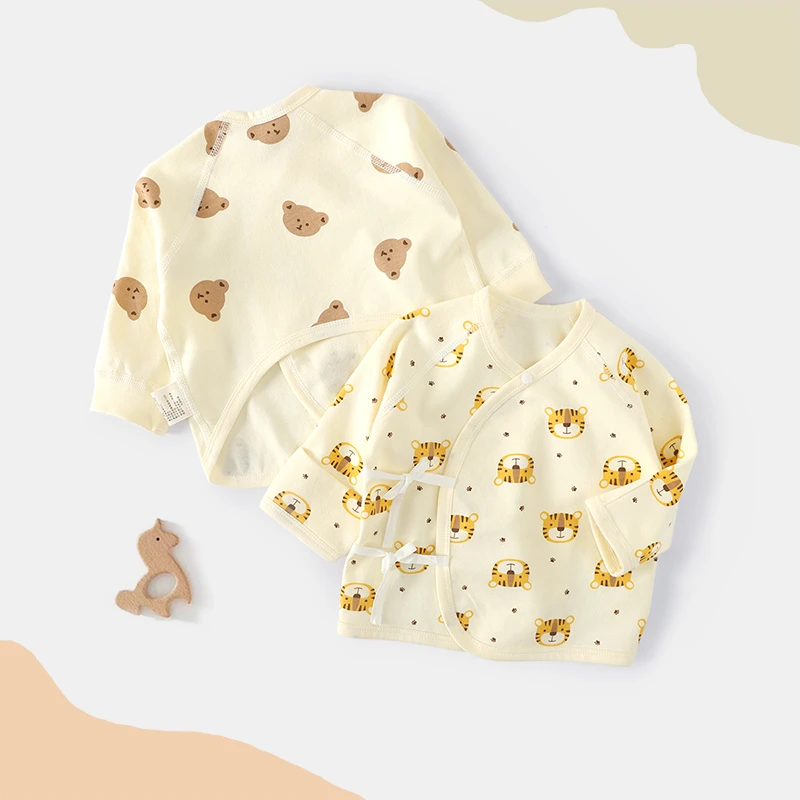 新生儿半背衣纯棉无骨缝制婴儿宝宝新生婴婴儿衣保暖中性清新薄款