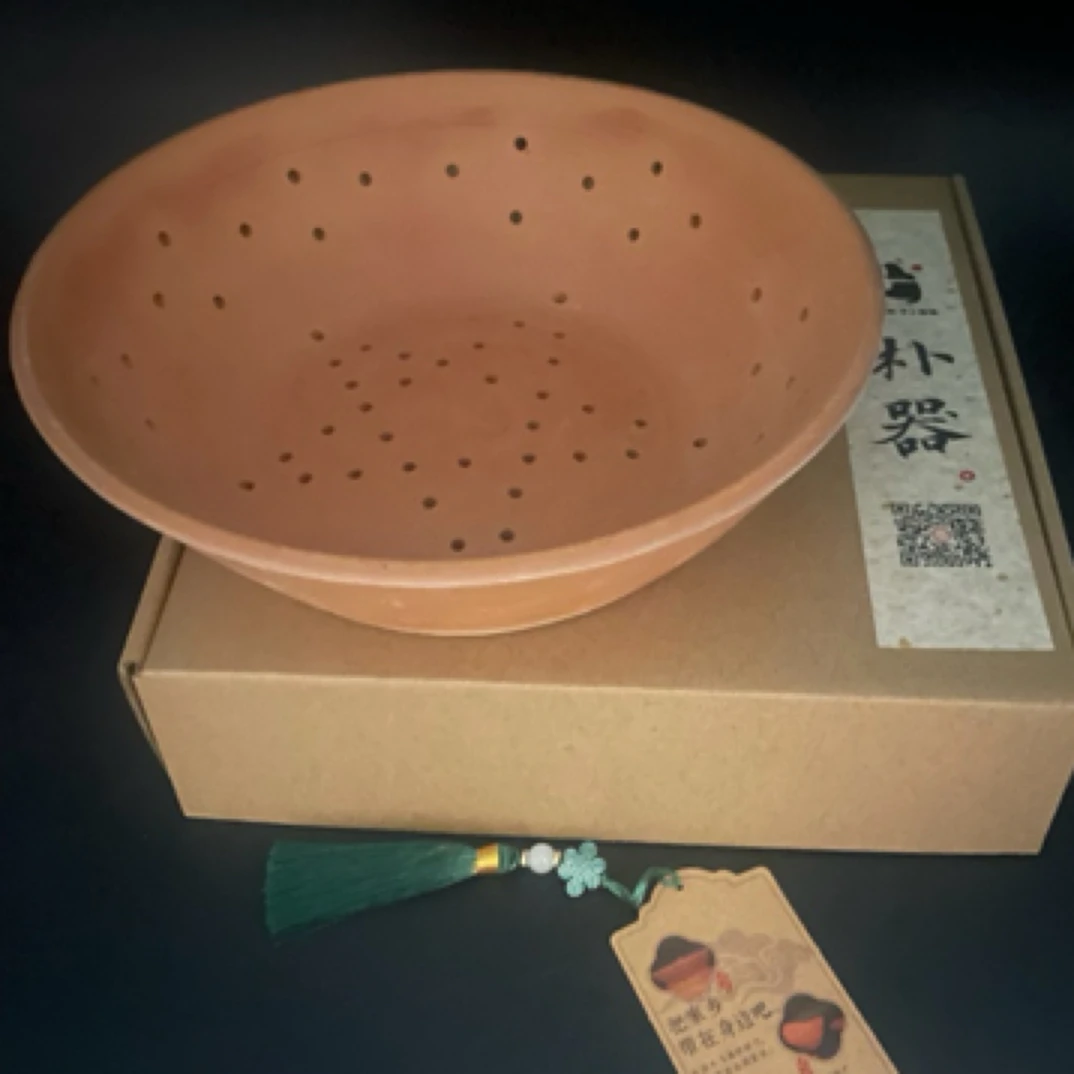 东方土陶，传统手艺，纯手工制作，柴窑烧制，蒸饭神器。饭篓，直径23cm