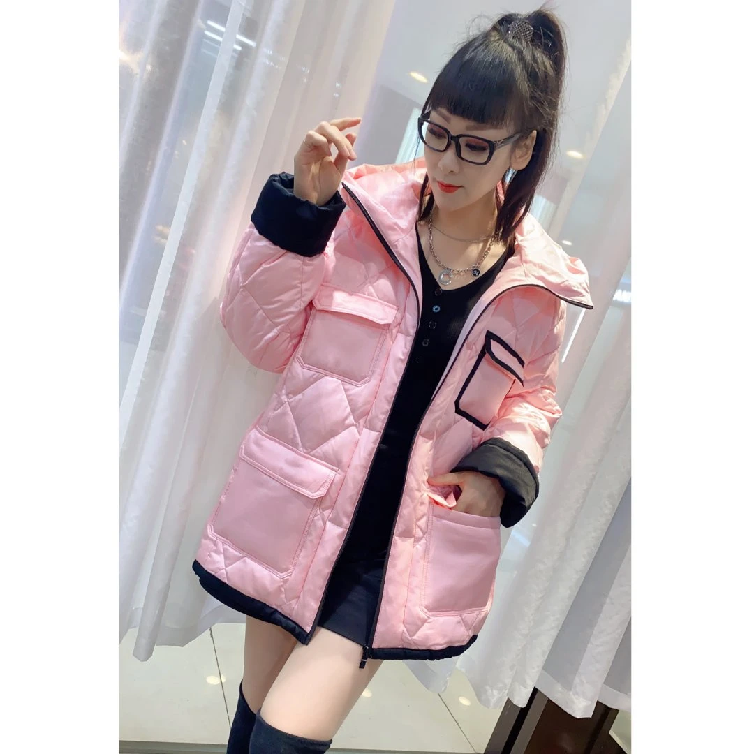 2022年冬装新款     女装桑蚕丝白鹅绒羽绒服22209