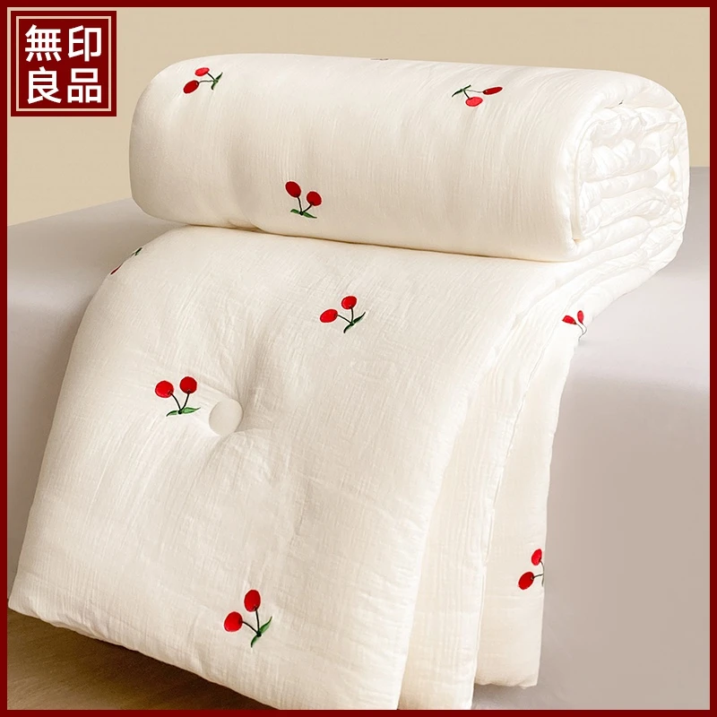 無印良品A类双层纱大豆纤维被子冬被空调被单人春秋被四季棉被芯