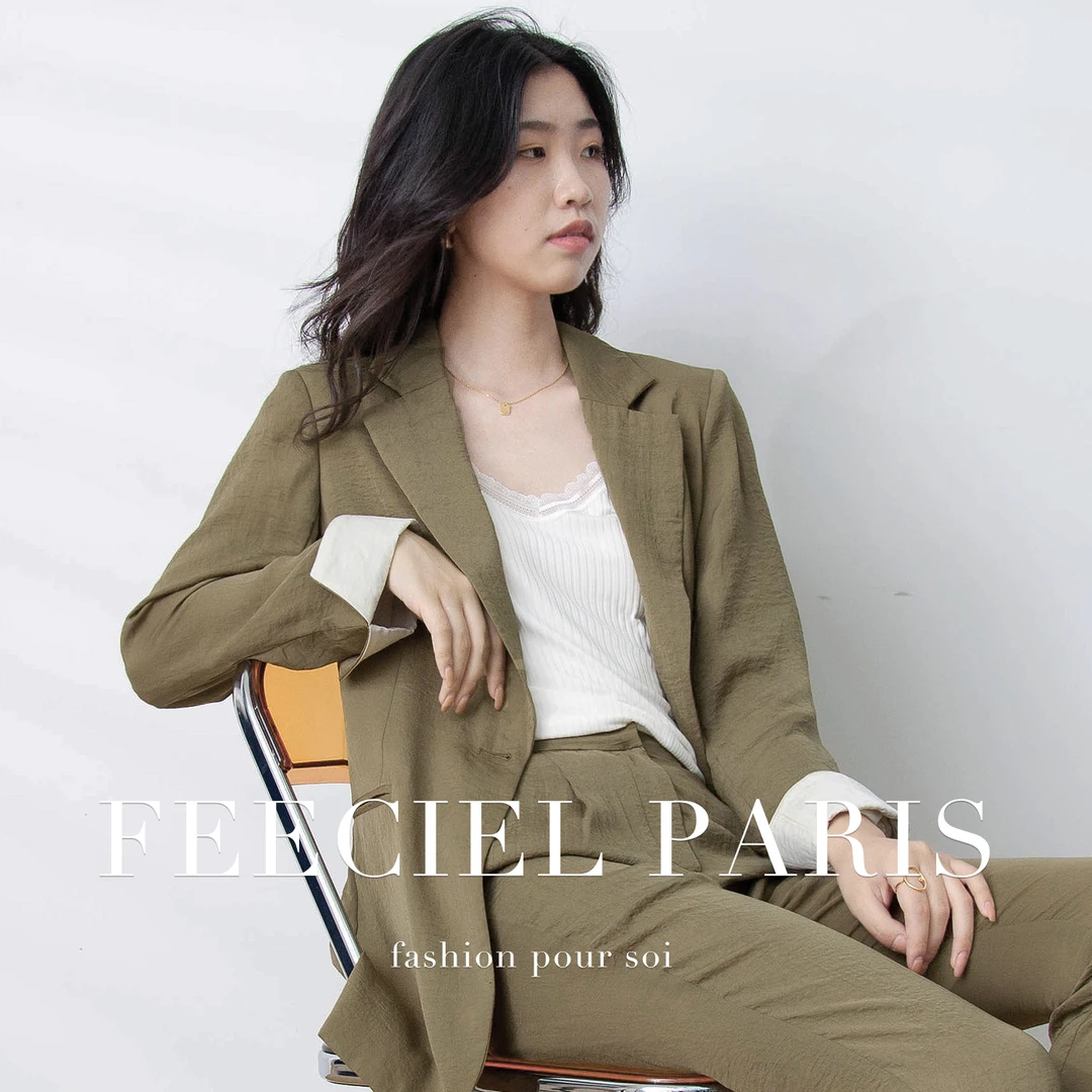 FEECIEL 新款修身牛油果色西装休闲职业职场通勤女装时尚百搭显瘦