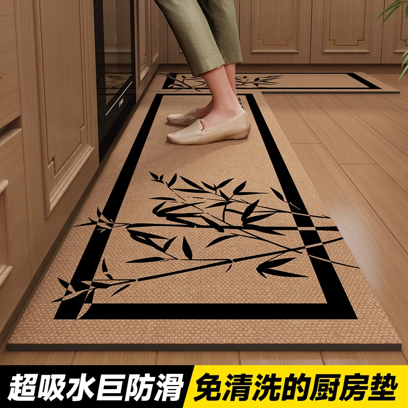 厨房专用地垫防油可擦免洗耐脏家用大面积吸水脚垫可裁剪硅藻泥垫