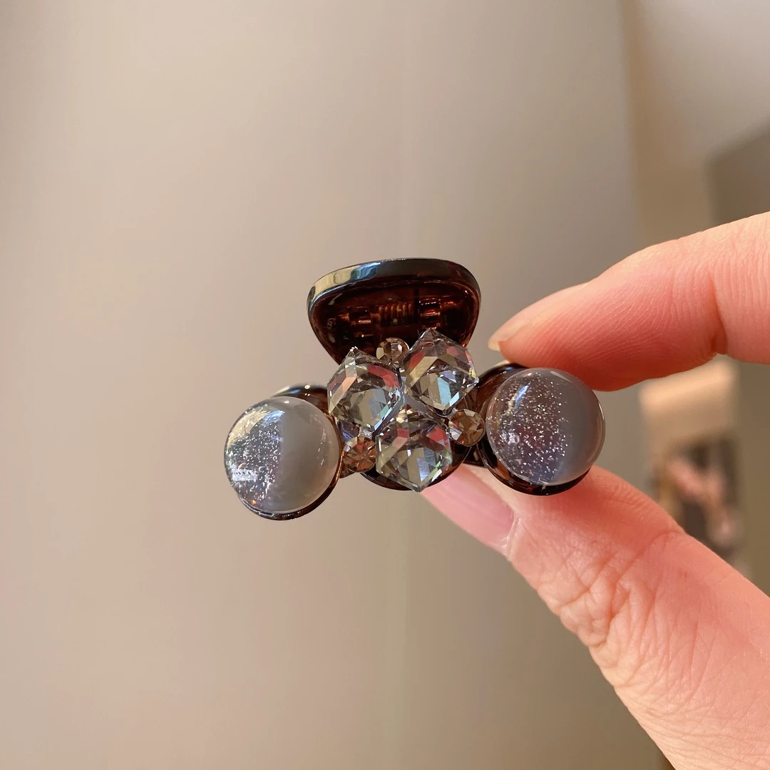 M1265夏季2024新款优雅时尚百搭小号4厘米抓夹黑色经典韩版高级