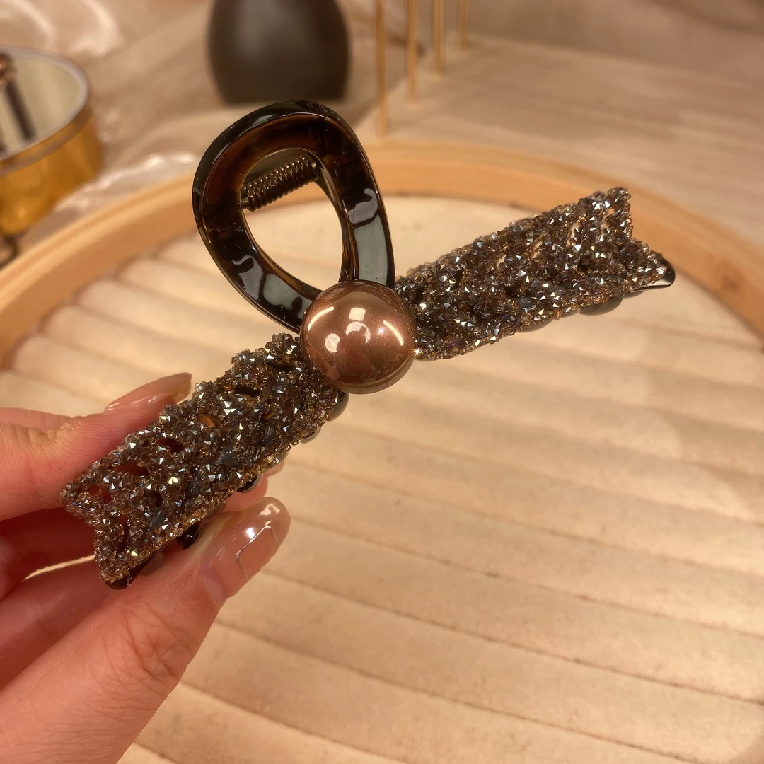 明上源M839新款韩版珠珠麦穗抓夹时尚百搭简约气质发抓法式ins款