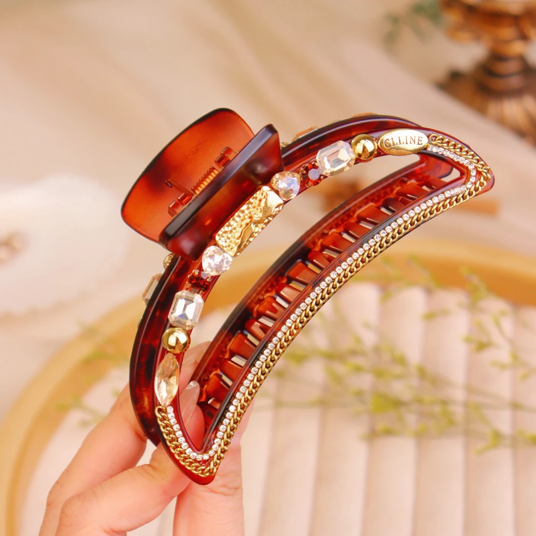 明上源M869新款韩版月牙时尚气质精致发抓韩式加大号12厘米优雅款