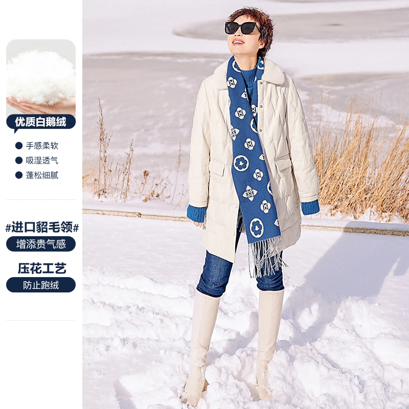 谭飞【“高定”皮羽服】一体压花工艺 进口貂毛领